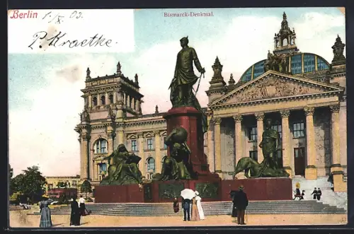 AK Berlin, Bismarckdenkmal auf dem Königsplatz
