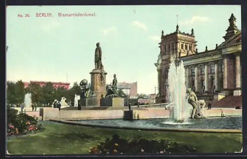 AK Berlin-Tiergarten, Blick zum Bismarckdenkmal