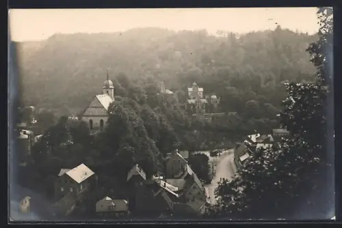AK Tharandt, Ortsansicht mit Kirche
