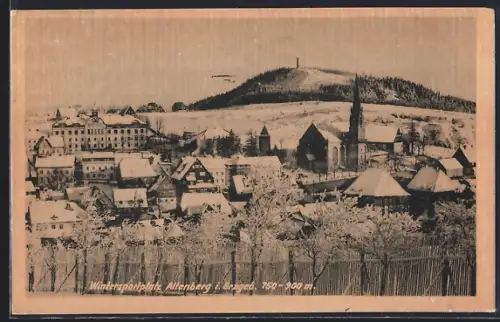 AK Altenberg i. Erzgeb., Blick auf die verschneite Ortschaft