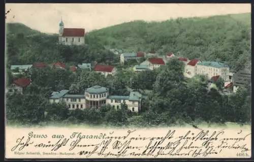 AK Tharandt, Ortsansicht mit Kirche