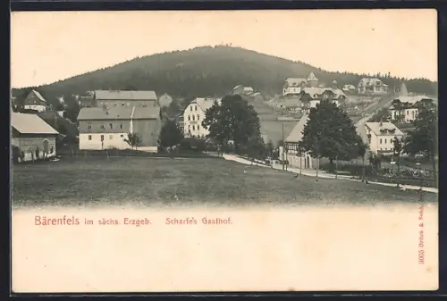AK Bärenfels im sächs. Erzgeb., Ortsansicht mit Scharfés Gasthof