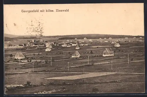 AK Georgenfeld, Blick auf den Ort mit böhm. Zinnwald