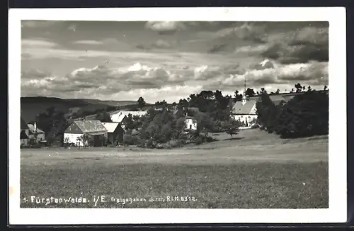 AK Fürstenwalde i. E., Blick auf den Ort mit Kirche