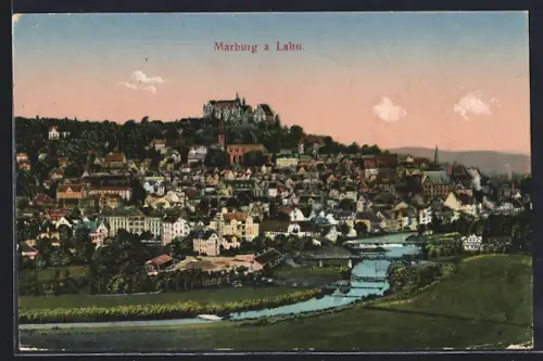 AK Marburg, Blick über die Lahnpartie mit Universität