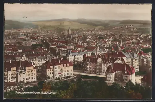 AK Plauen i. V., Gesamtansicht vom Bärenstein