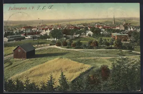 AK Falkenstein i. V., Panoramaansicht der Stadt und Umgebung