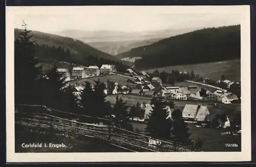 AK Carlsfeld i. Erzgeb., Ortsansicht im Erzgebirge