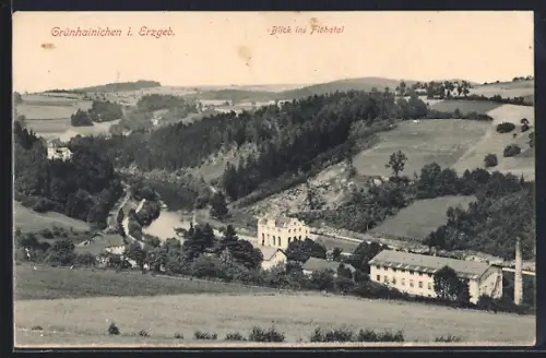 AK Grünhainichen i. Erzgeb., Blick ins Flöhatal