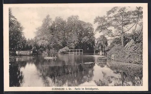 AK Oldenburg i. Gr., Partie im Schlossgarten