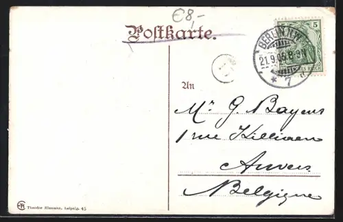 AK Berlin, Victoria Hotel, Café Victoria, Friedrichstrasse