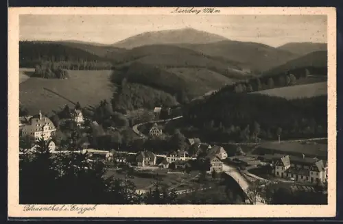 AK Blauenthal i. Erzgeb., Ortsansicht, Hotel und Parkrestaurant Forelle