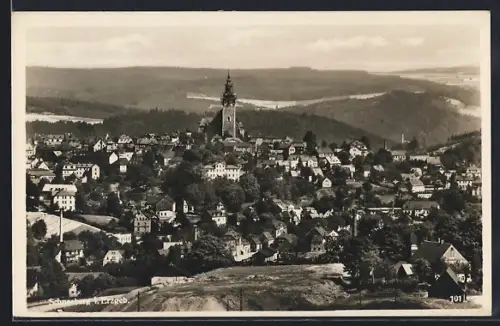 AK Schneeberg i. Erzgeb., Stadtansicht mit Kirche