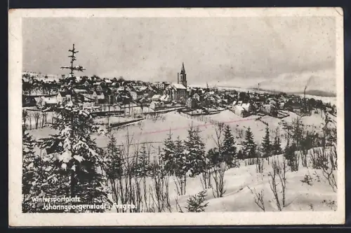AK Johanngeorgenstadt, Wintersportplatz, Totalansicht