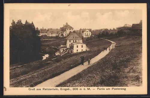 AK Reitzenhain /Erzgeb., Partie am Poetenweg