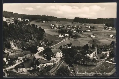 AK Rittersgrün i. Erzgeb., Ortsansicht, Landschaft