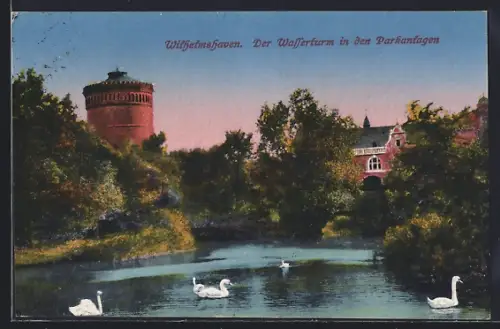 AK Wilhelmshaven, Wasserturm in den Parkanlagen