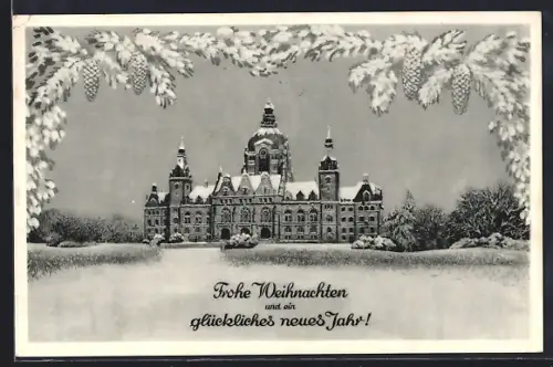 AK Hannover, Rathaus im Winter
