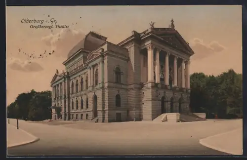 AK Oldenburg i. Gr., Grossherzogl. Theater