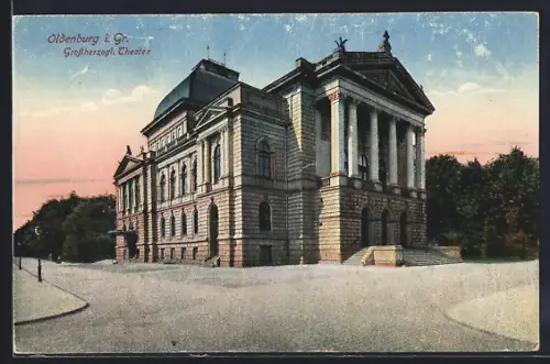AK Oldenburg i. Gr., Grossherzogl. Theater