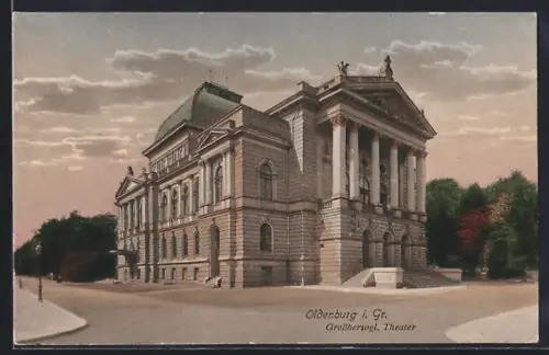 AK Oldenburg i. Gr., Grossherzogl. Theater