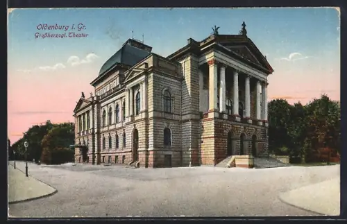 AK Oldenburg i. Gr., Grossherzogl. Theater