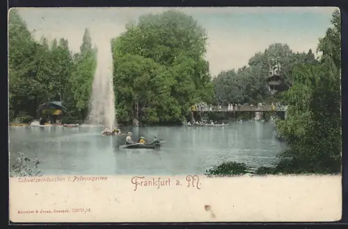 AK Frankfurt-Westend, Schweizerhäuschen im Palmengarten