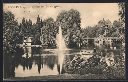 AK Frankfurt-Westend, Weiher im Palmengarten