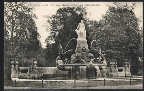 AK Frankfurt a. M., Märchenbrunnen am Schauspielhaus