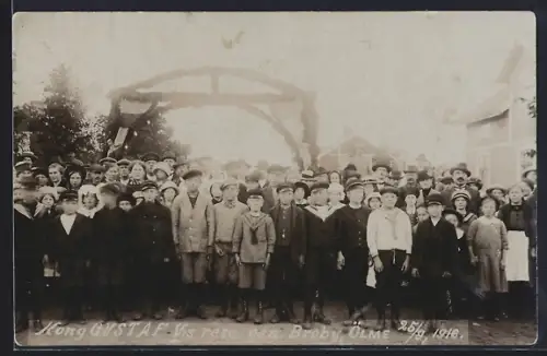 AK Ölme, Kong Gustaf Vis resa gen. Broby 1916