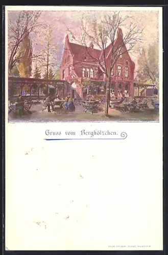 AK Hildesheim, Gasthaus Berghölzchen mit Gartenlokal