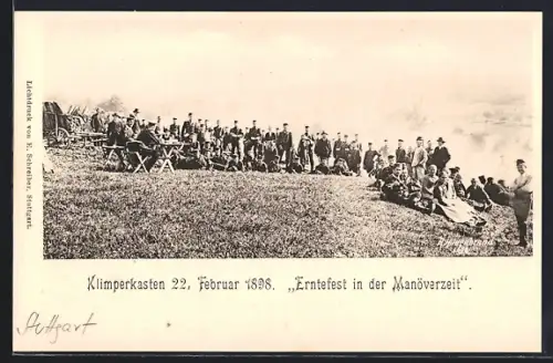 AK Stuttgart, Klimperkasten 1898, Erntefest in der Manöverzeit