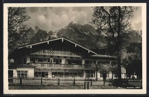 AK Schönau-Unterstein, Gasthaus Zillnhäusl, Blick gegen Göll und Brett