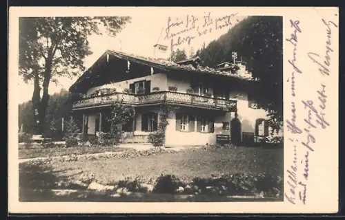 AK Berchtesgaden, Hotel-Pension Dietfeldhof mit Garten