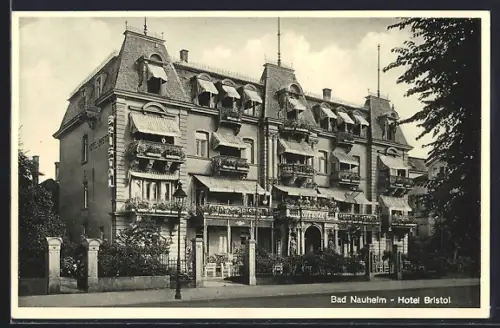 AK Bad Nauheim, Partie am Hotel Bristol, Bes. Bittong