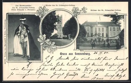 AK Sonnenburg, Prinz Albrecht von Preussen, Kirche und Schloss des St. Johanniter-Ordens