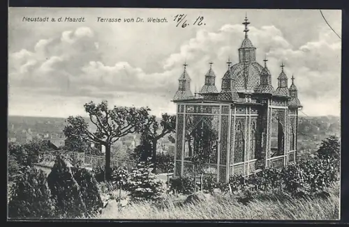 AK Neustadt a. d. Haardt, Terrasse von Dr. Welsch