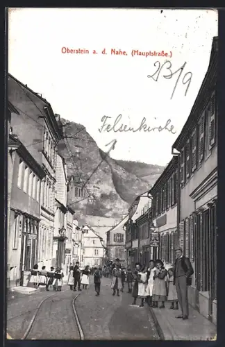 AK Oberstein a. d. Nahe, Partie in der Hauptstrasse