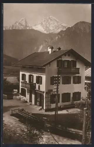 AK Berchtesgaden, Gasthaus zur Schönen Aussicht in der Königseerstr. 4 1/2, Inh. Josef Hötzl