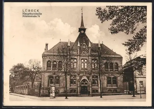 AK Lübeck, Hauptturnhalle in der Mühlenstrasse 74