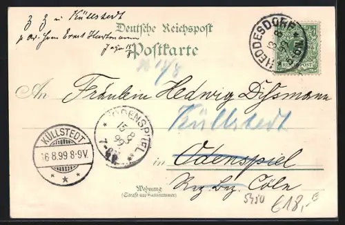 AK Neuwied, 60-jähriges Stiftungsfest d. M.G.V. Liedertafel, Schlossansicht, Ortsansicht vom gegenüberliegenden Ufer