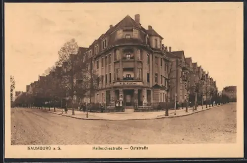 AK Naumburg / Saale, Hallesche Strasse - Oststrasse