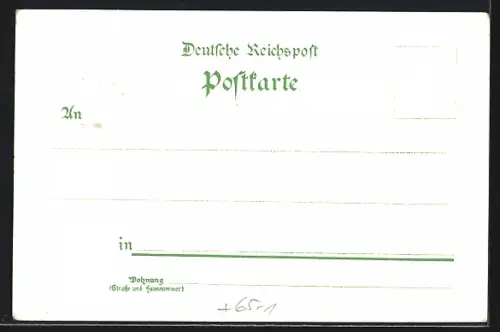 Lithographie Baddeckenstedt, Totalansicht, Post und Bahnhof