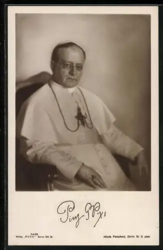 AK Papst Pius XI. im Ornat
