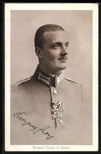 AK Kronprinz Georg von Sachsen mit Abzeichen im Portrait
