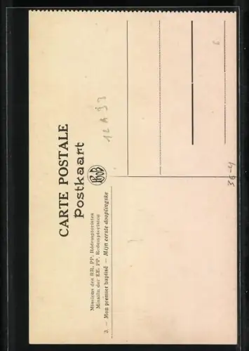 AK Mission des RR.PP Redemptoristed, Missionar mit Kind auf dem Arm