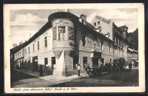 AK Bruck a. d. Mur, Blick auf das Hotel Zum schwarzen Adler