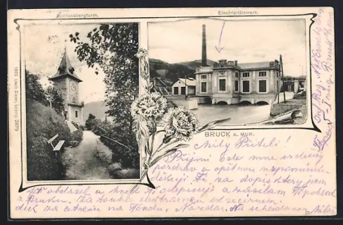 AK Bruck / Mur, Electricitätswerk, Schlossbergturm