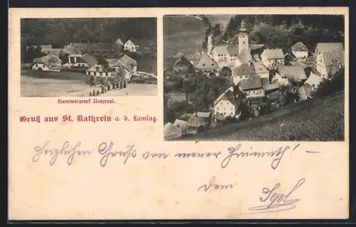 AK St. Kathrein a. d. Laming, Hammerwerk Untertal, Teilansicht des Ortes