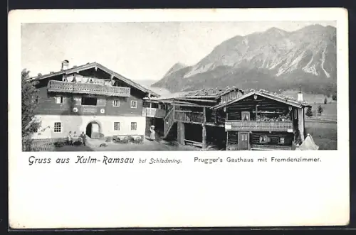 AK Kulm-Ramsau, Pruggers Gasthaus mit Fremdenzimmern